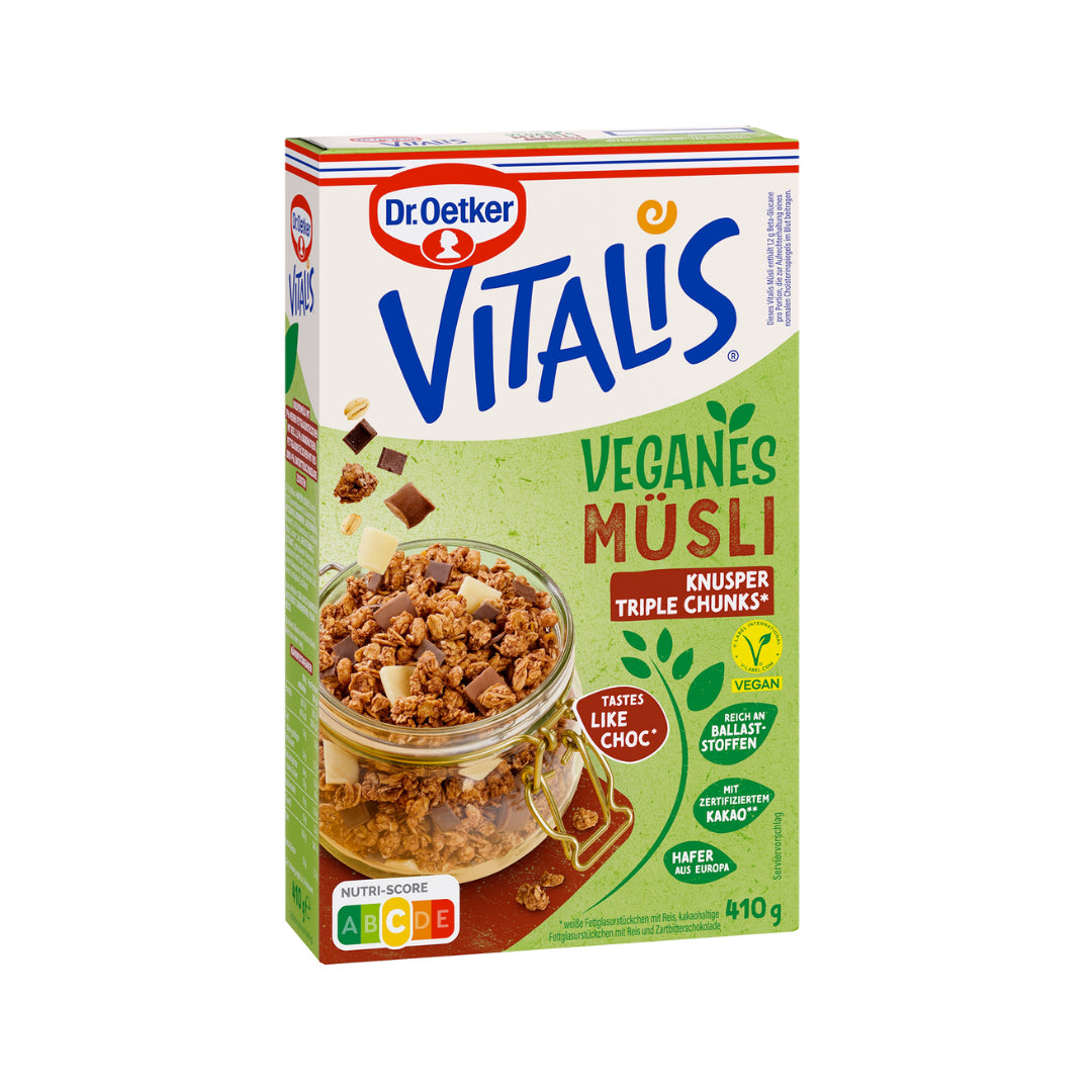 Dr.Oetker Vitalis Vegan Knusper Triple Chunks 410g