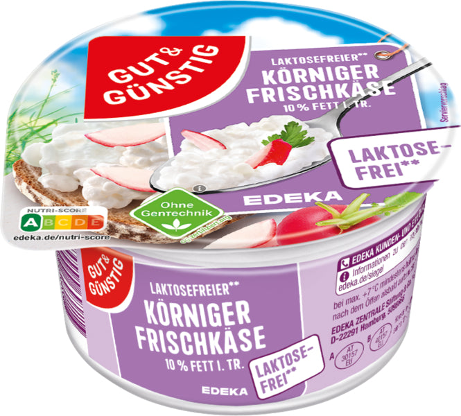 GUT&GÜNSTIG Körniger Frischkäse laktosefrei 200g VLOG