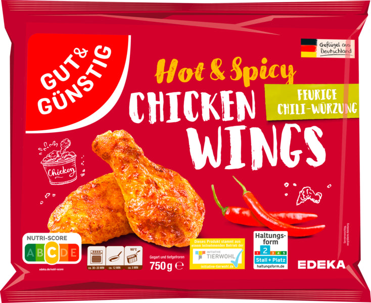 GUT&GÜNSTIG Chicken Wings Hot&Spicy vorgegart 750g VLOG QS ITW