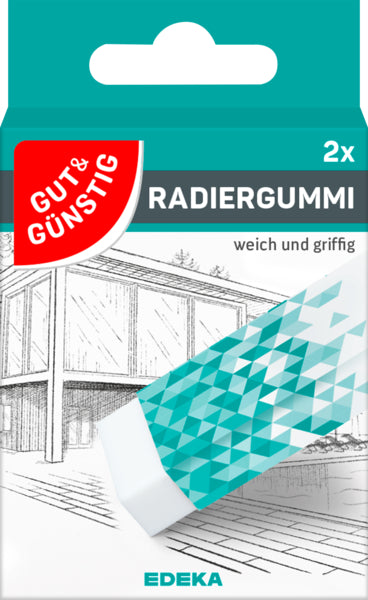 GUT&GÜNSTIG Radiergummi rechteckig 2ST