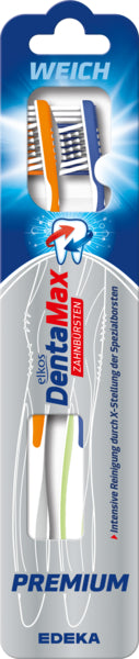 EDEKA elkos DentaMax Zahnbürste Premium weich 2ST