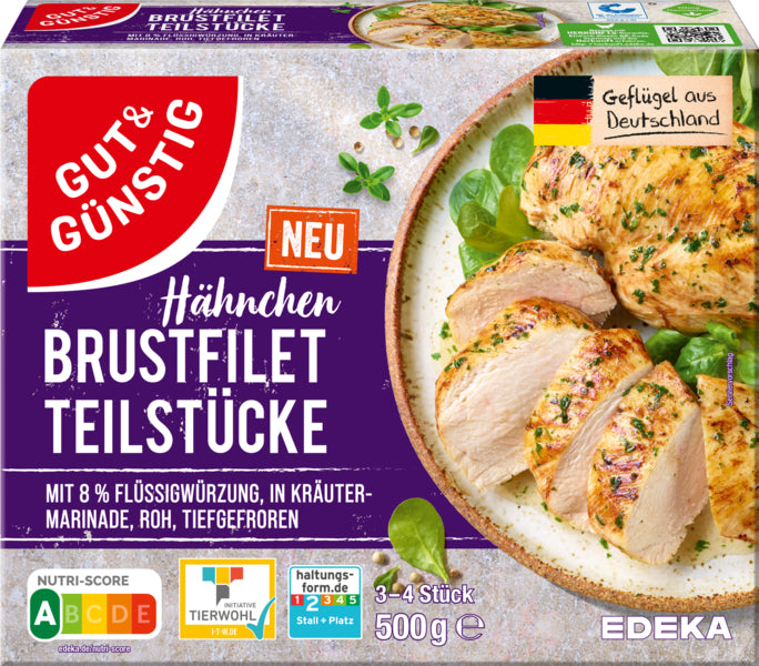 GUT&GÜNSTIG Hähnchenbrustfilet Kräuter 500g VLOG QS ITW