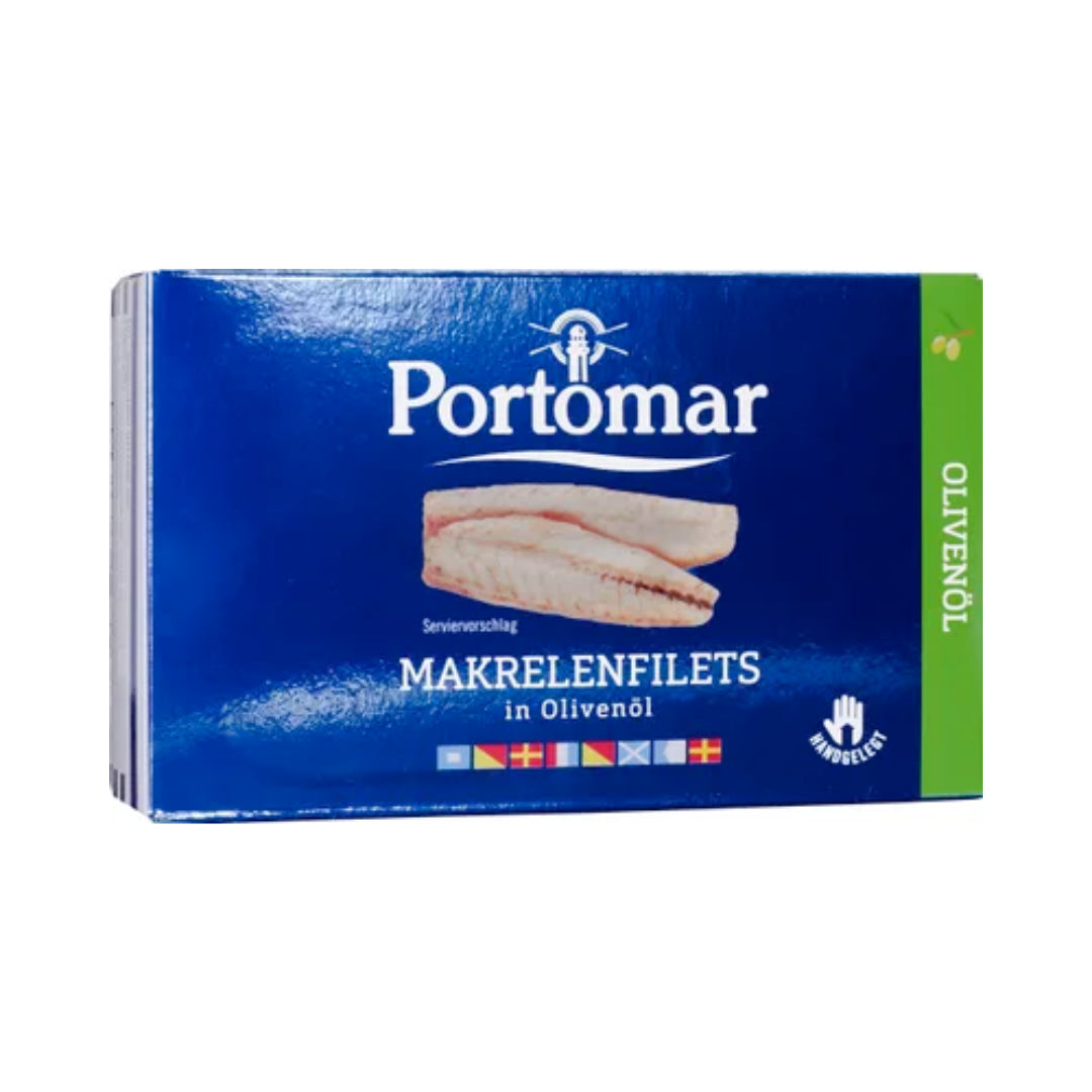 Portomar Spanische Makrelen-Filets in Olivenöl 120g