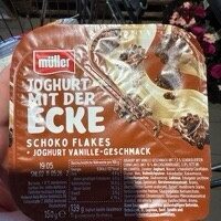 Müller Joghurt mit der Ecke Schoko Flakes Vanille 150g