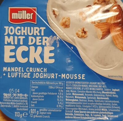 Mülller Joghurt mit der Ecke Mandel Crunch Luftige Joghurt Mousse 113g