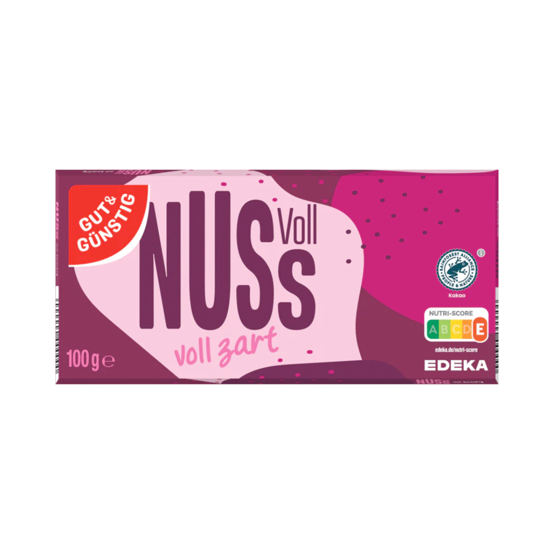 GUT&GÜNSTIG Edel Zartbitter ganze Haselnuss 100g