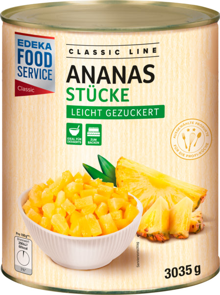EDEKA Foodservice Classic Ananas Stücke leicht gezuckert 3035g
