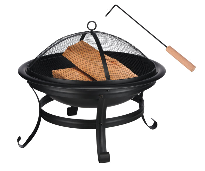 Haushalt International Feuerstelle mit Funkenschutz Stahl 55x55x48cm