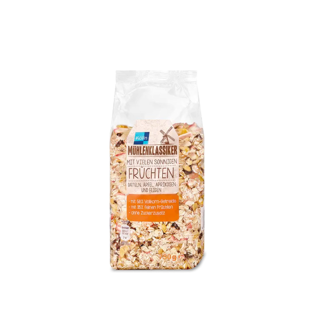 Mühlenklassiker Müsli mit sonnigen Früchten 750g