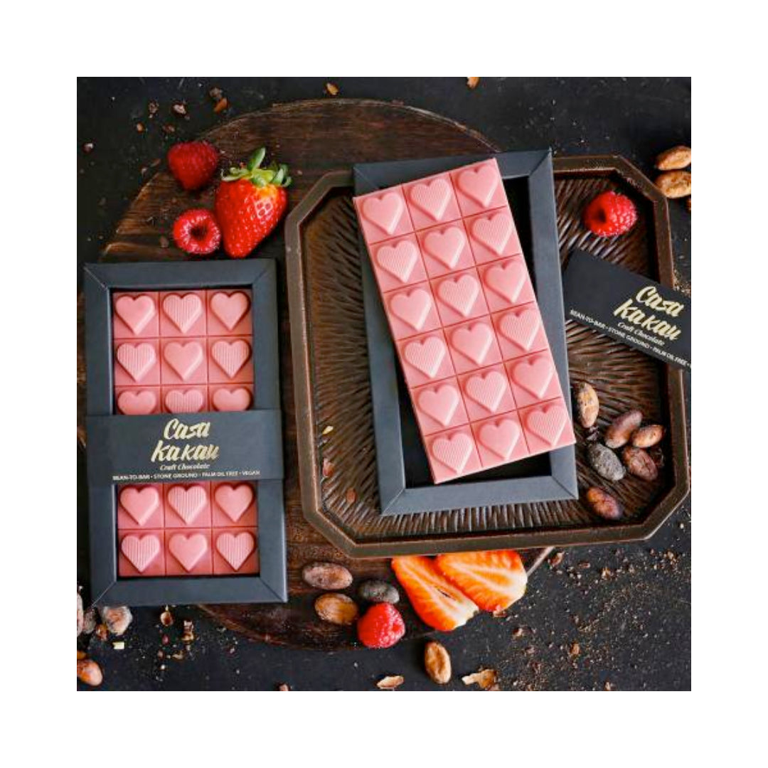 Casa Kakau Craft Chocolate Weiße mit Himbeere&Erdbeere 90g