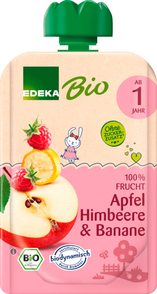 Demeter EDEKA Quetschie Apfel Himbeere Banane 100g