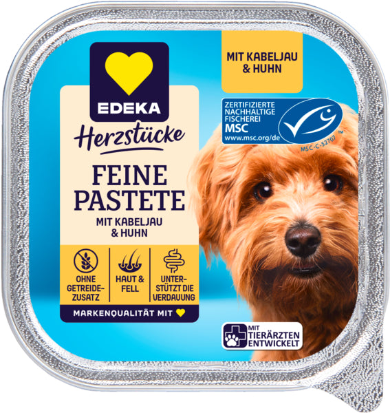 EDEKA Herzstücke Feine Pastete mit Huhn&MSC Kabeljau 150g