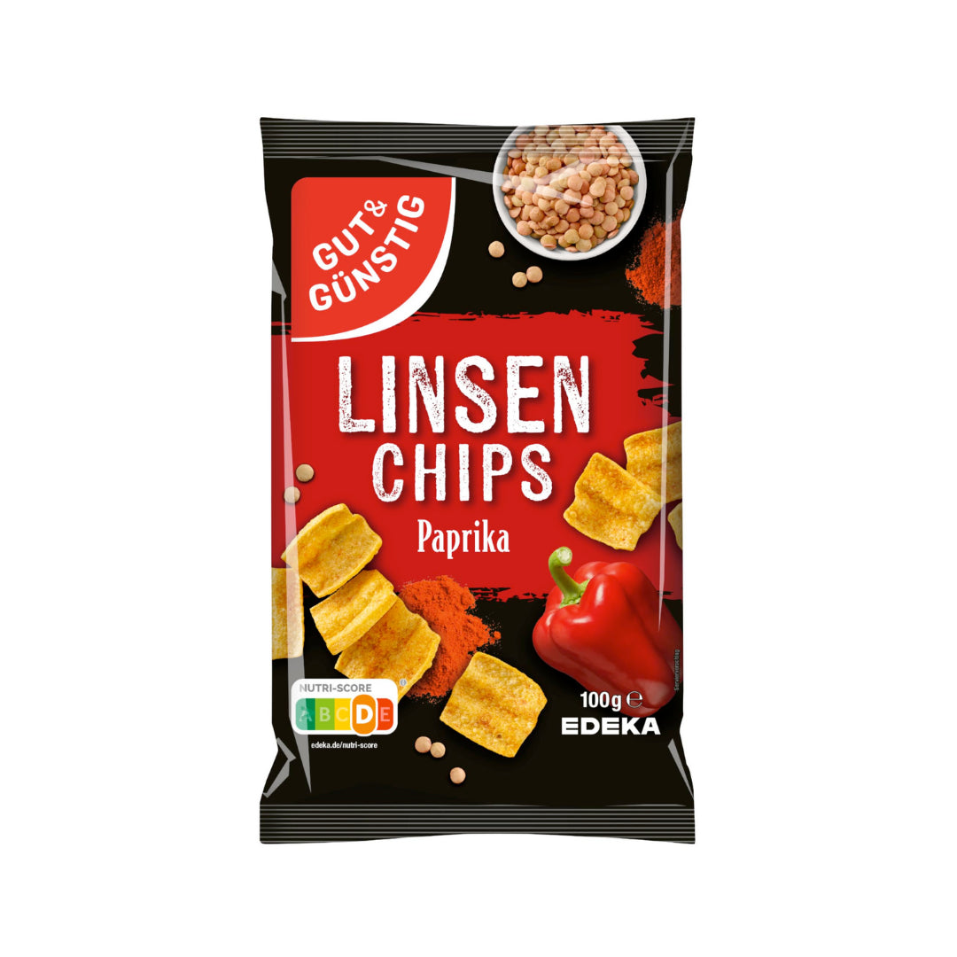 GUT&GÜNSTIG Linsenchips Paprika 90g