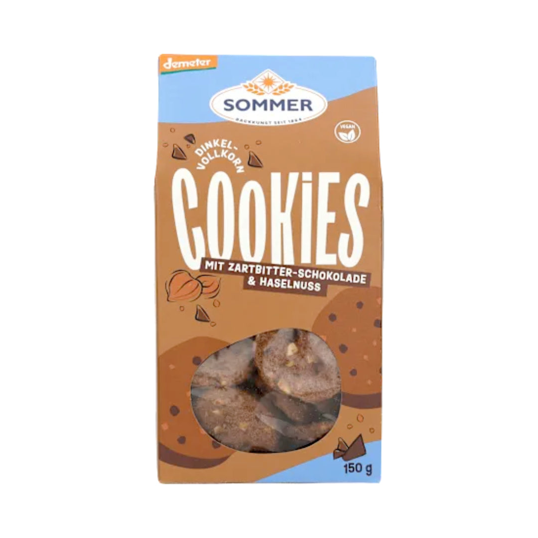Demeter Sommer Dinkel Cookies mit Zartbitter-Schokolade & Haselnuss 150g