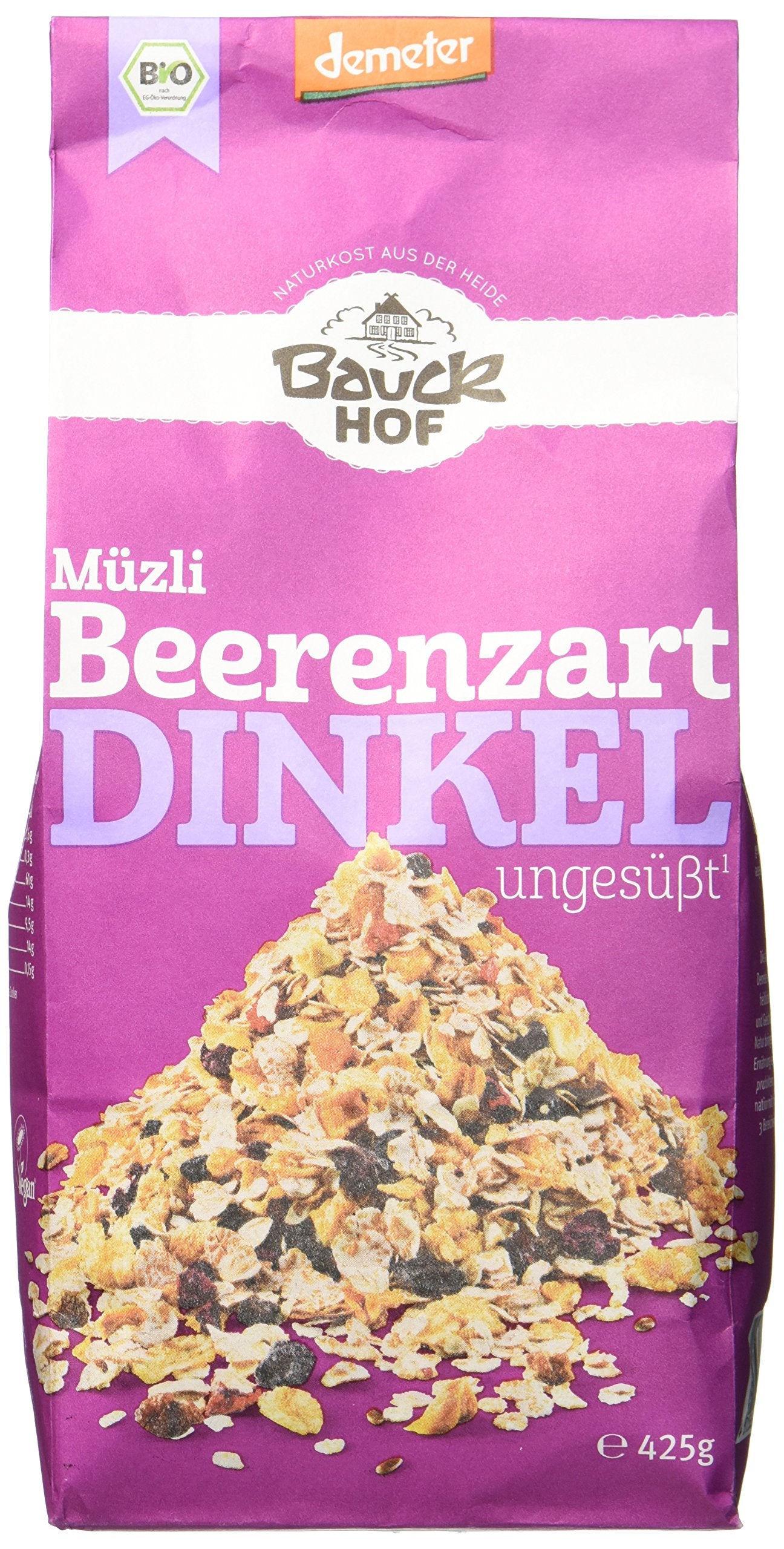 Demeter Bauckhof Dinkel Müsli Beeren 425g