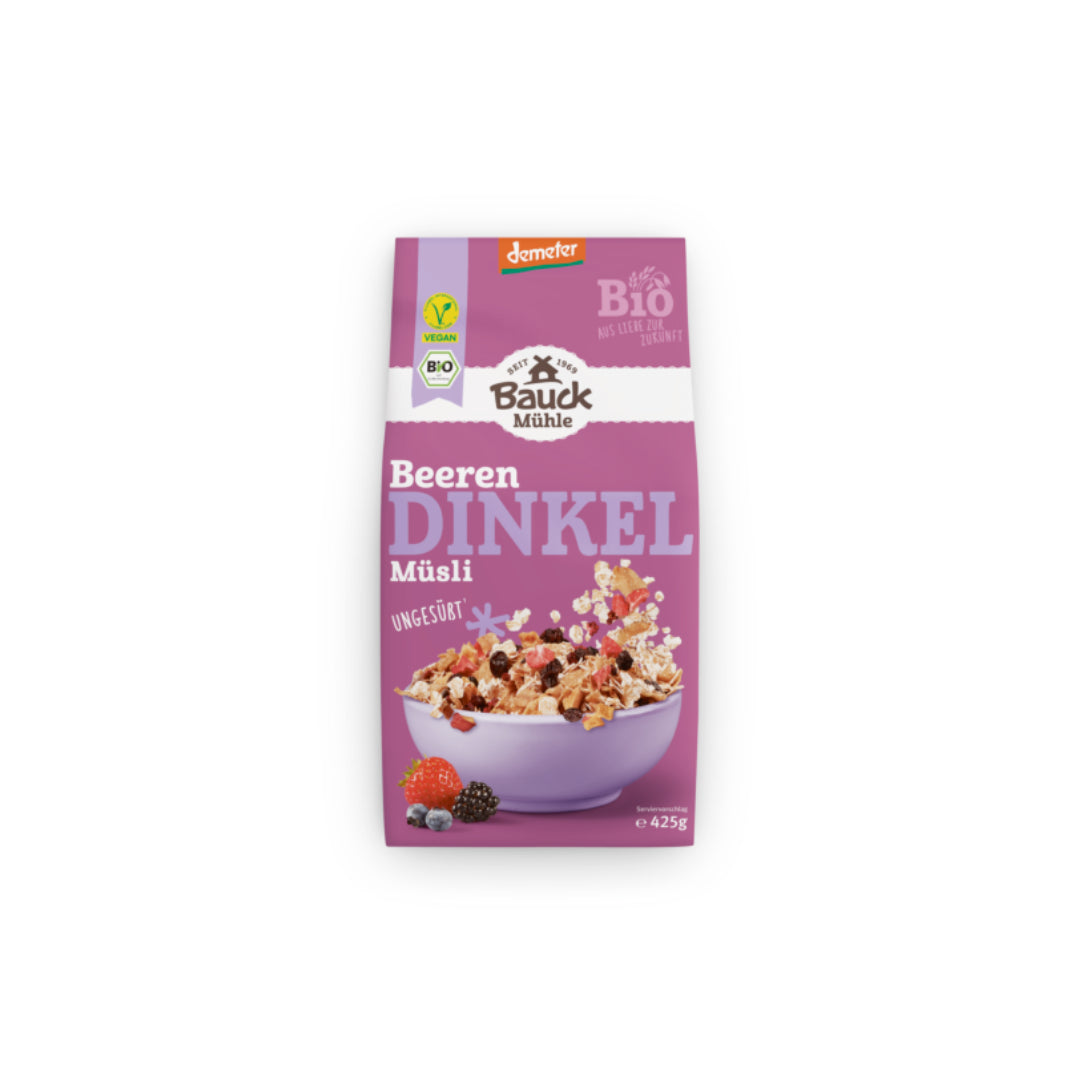 Demeter Bauckhof Dinkel Müsli Beeren 425g