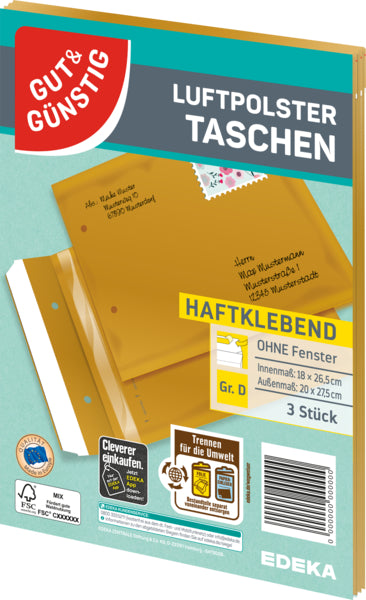 GUT&GÜNSTIG Luftpolstertasche braun D 3ST