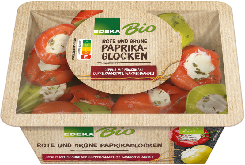 Bio EDEKA Rote und grüne Paprikaglocken mit Frischkäse 120g