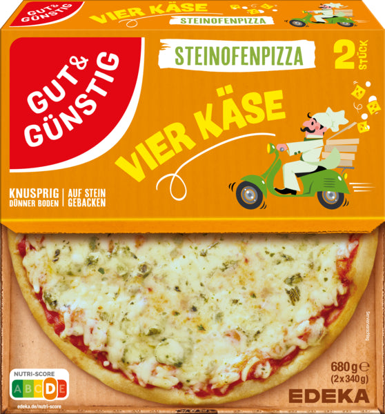 GUT&GÜNSTIG Steinofenpizza 4 Käse 2x340g