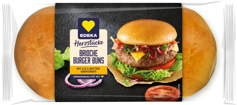EDEKA Herzstücke Brioche Burger Buns 4ST 250g