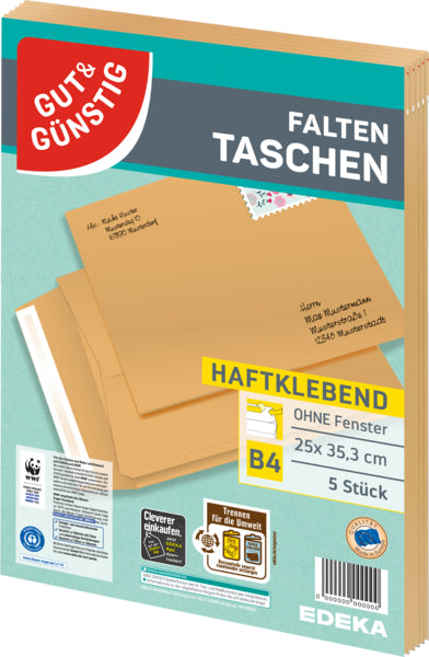 GUT&GÜNSTIG Faltentasche braun B4 5ST