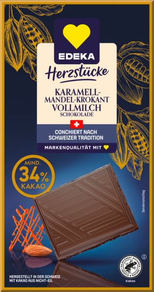 EDEKA Herzstücke Karamell Mandel-Krokant Vollmilch 100g