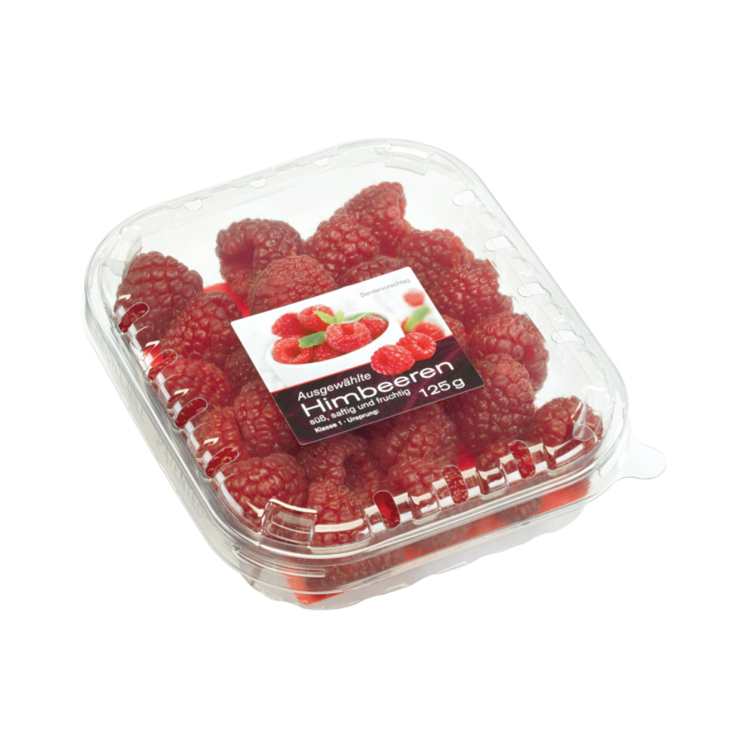Himbeeren rot Marokko Klasse I 200g Klarsichtpackung
