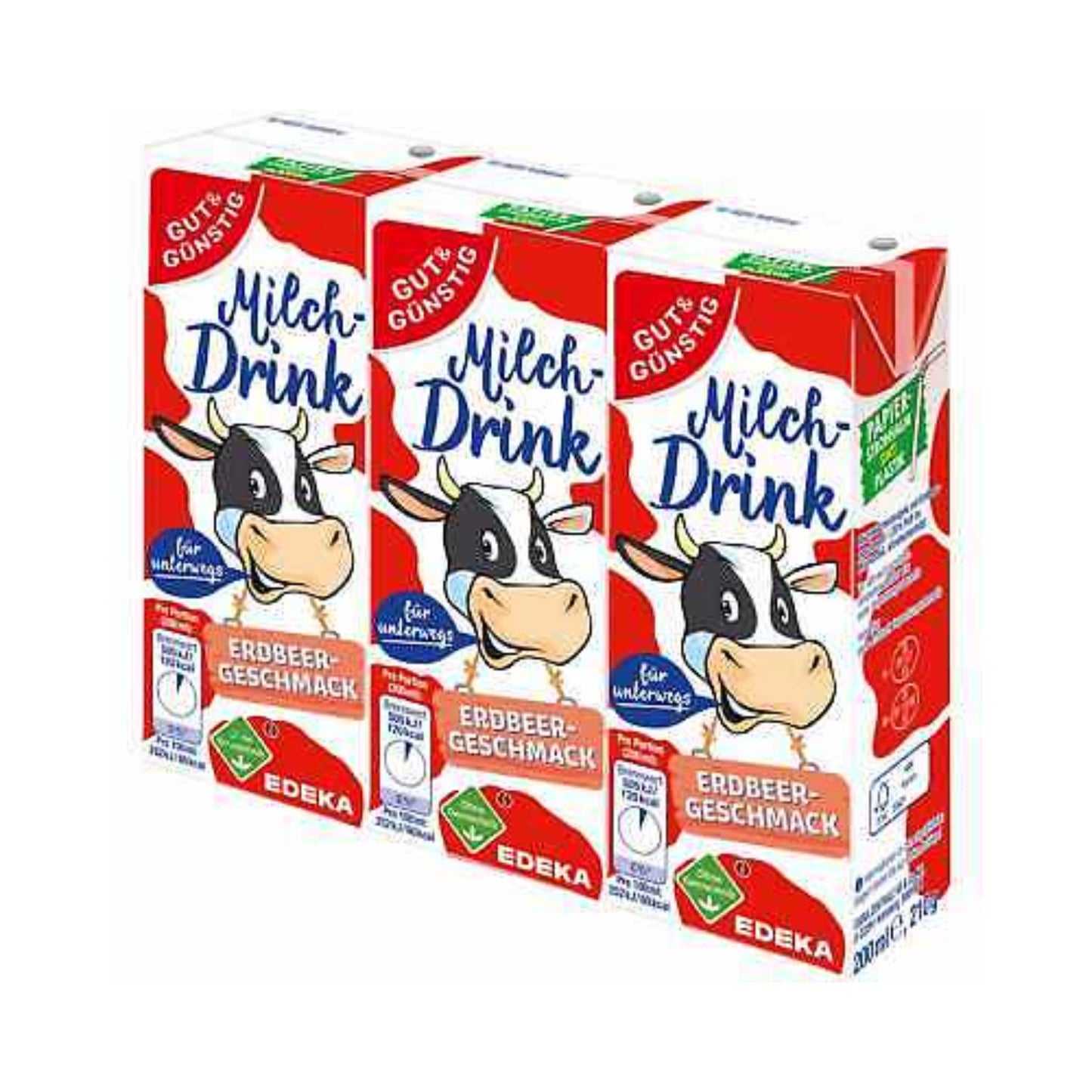 EDEKA Herzstücke Erdbeere H-Drink 3x200ml VLOG