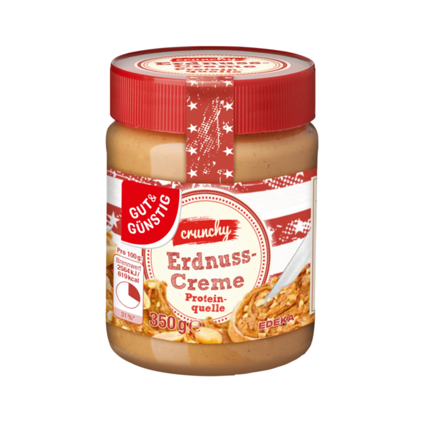 GUT&GÜNSTIG Erdnusscreme Crunchy 350g