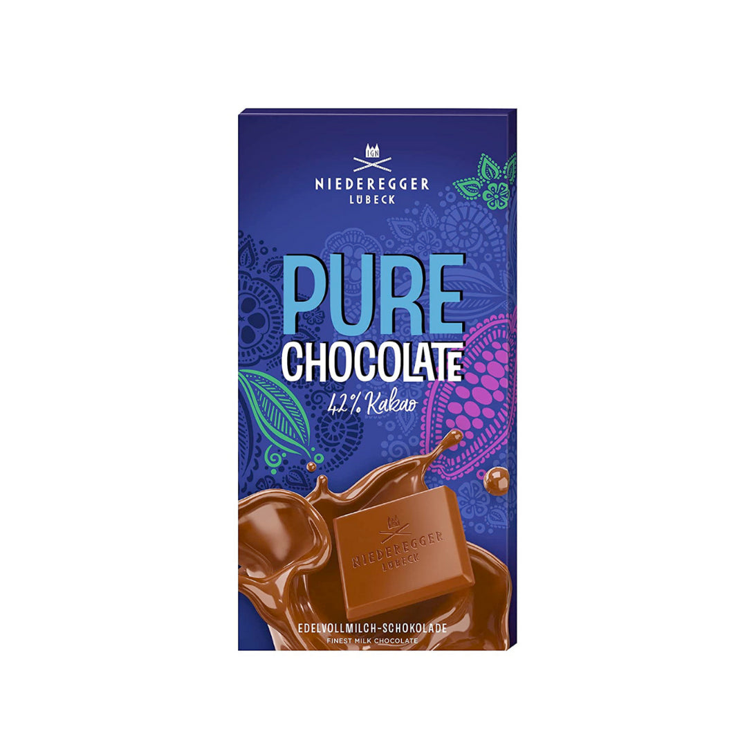 Niederegger Edelvollmilch Schokoladentafel 42% Kakao Pure Chocolate 100g