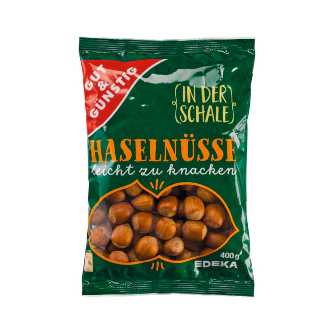 GUT&GÜNSTIG Haselnüsse in der Schale 19mm+ USA Klasse I 400g Beutel