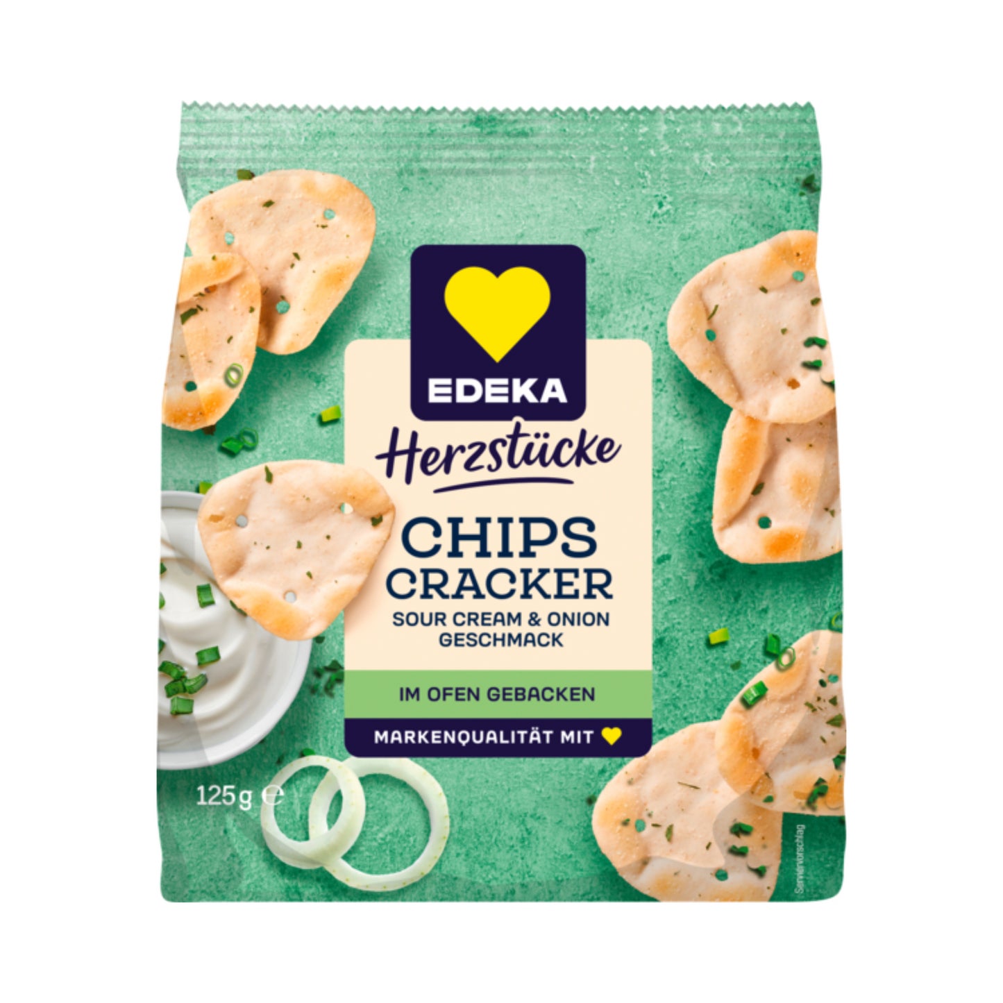 EDEKA Herzstücke Chips Cracker Sour Cream&Onion 125g