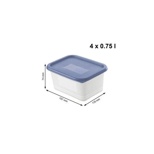 Rotho Gefrierdosen Domino horizon blue 0,75l 4ST