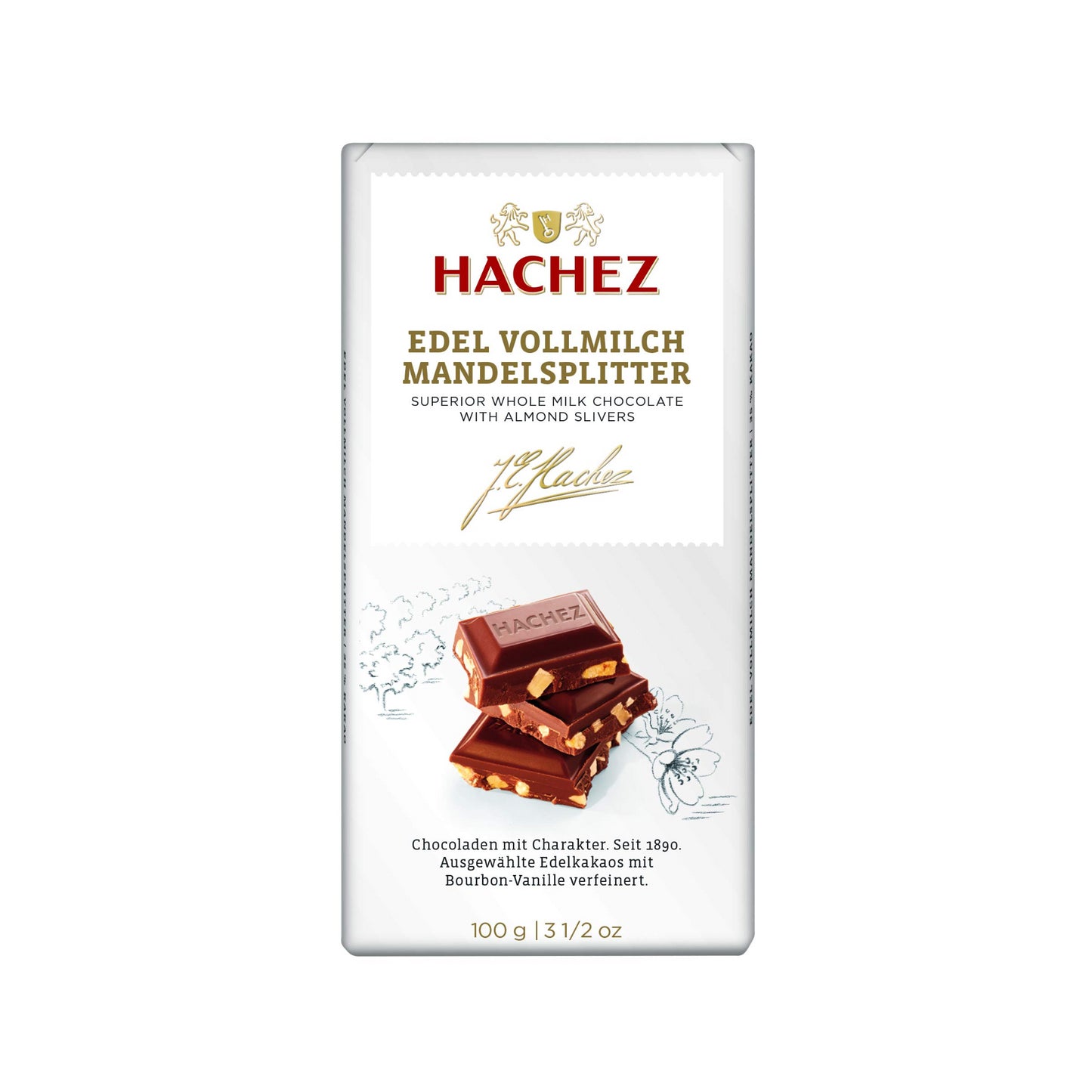 Hachez Chocolade Mandelsplitter mit Amaretto EV 100g