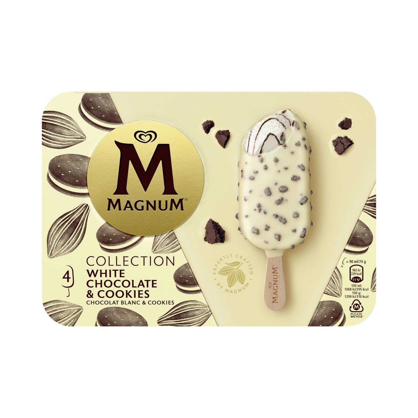 Langnese Magnum White Choco Cookie 4x90ml