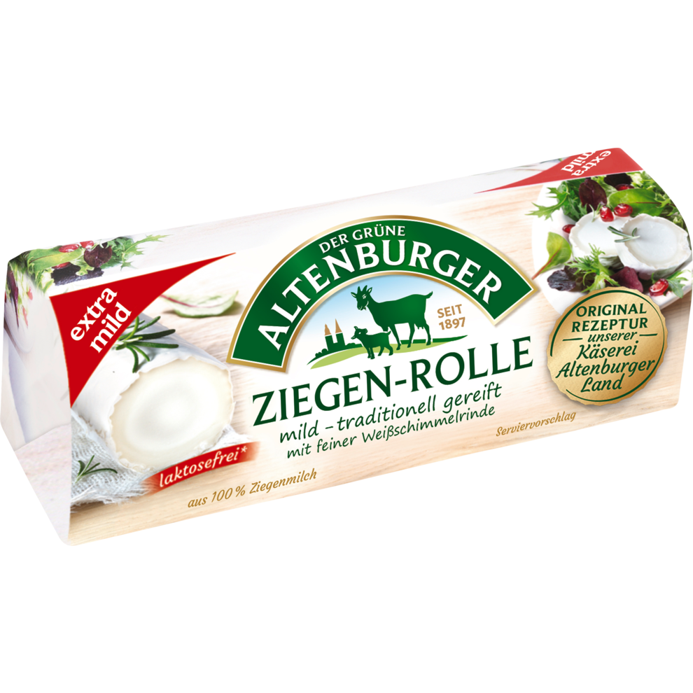 Der Grüne Altenburger Ziegen-Camembert Rolle 45% Vollfettstufe 150g