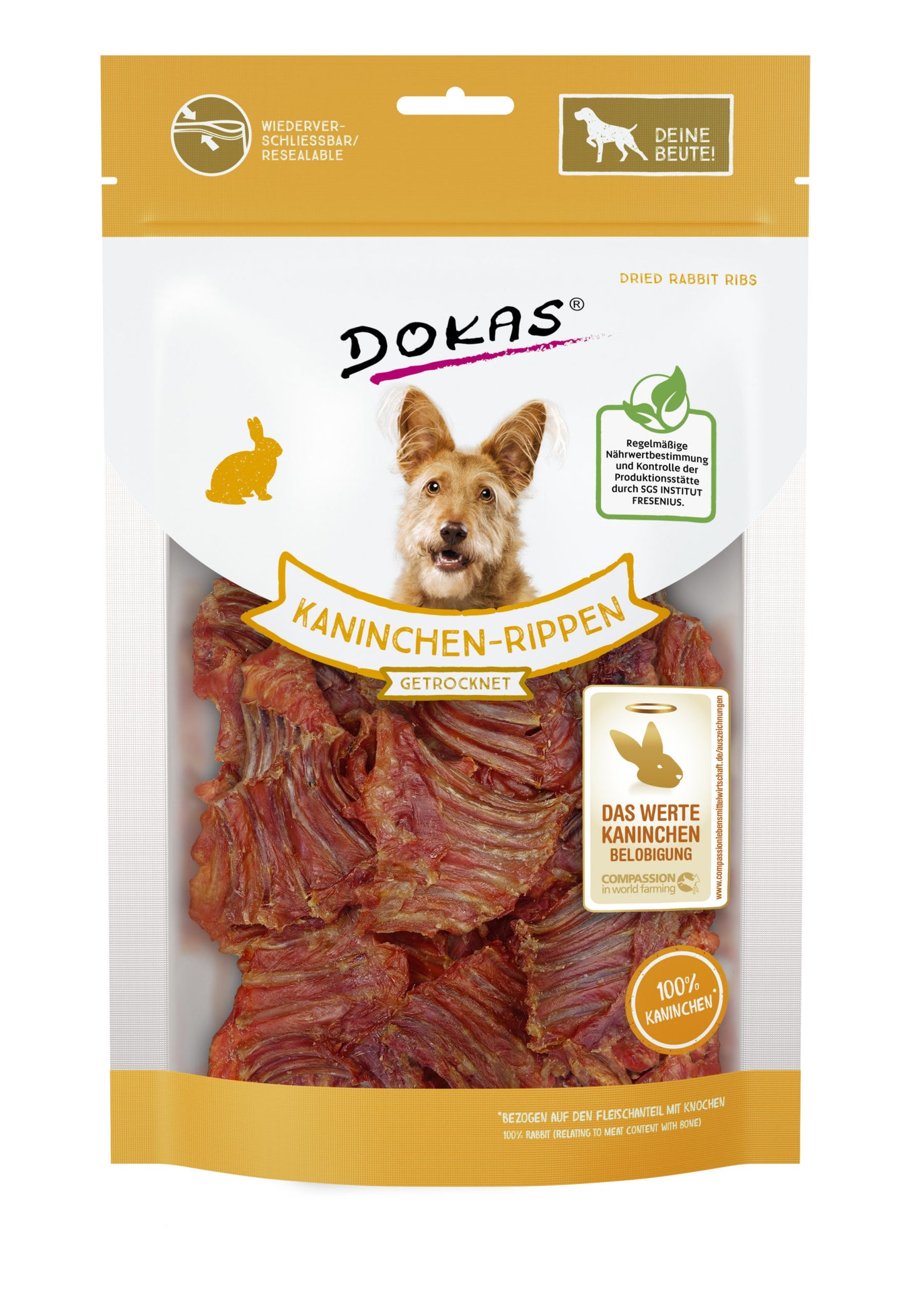 Dokas Kaninchen-Rippen getrocknet 100g
