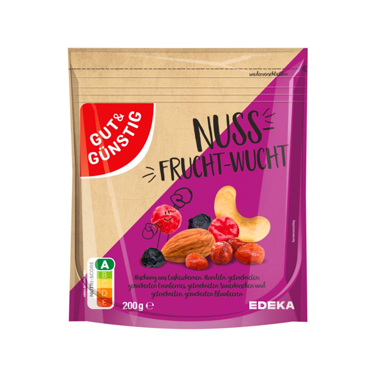 GUT&GÜNSTIG Nuss-Frucht-Wucht 200g
