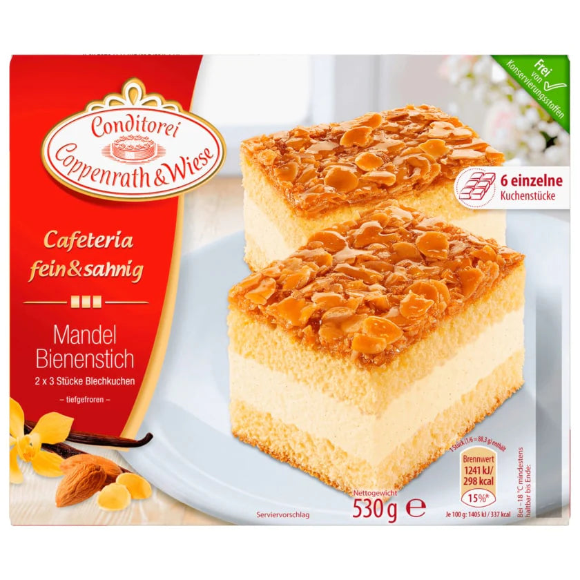 Coppenrath&Wiese Cafeteria Mandel-Bienenstich-Schnitte 6ST 530g