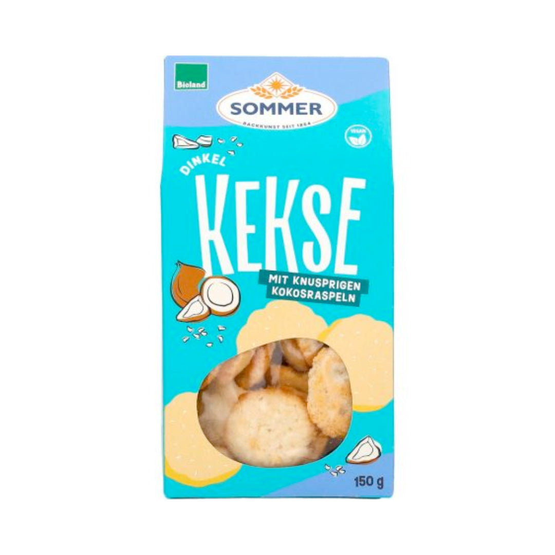 Bio Sommer Dinkel Kokos-Kekse vegan mit Rübenzucker 150g