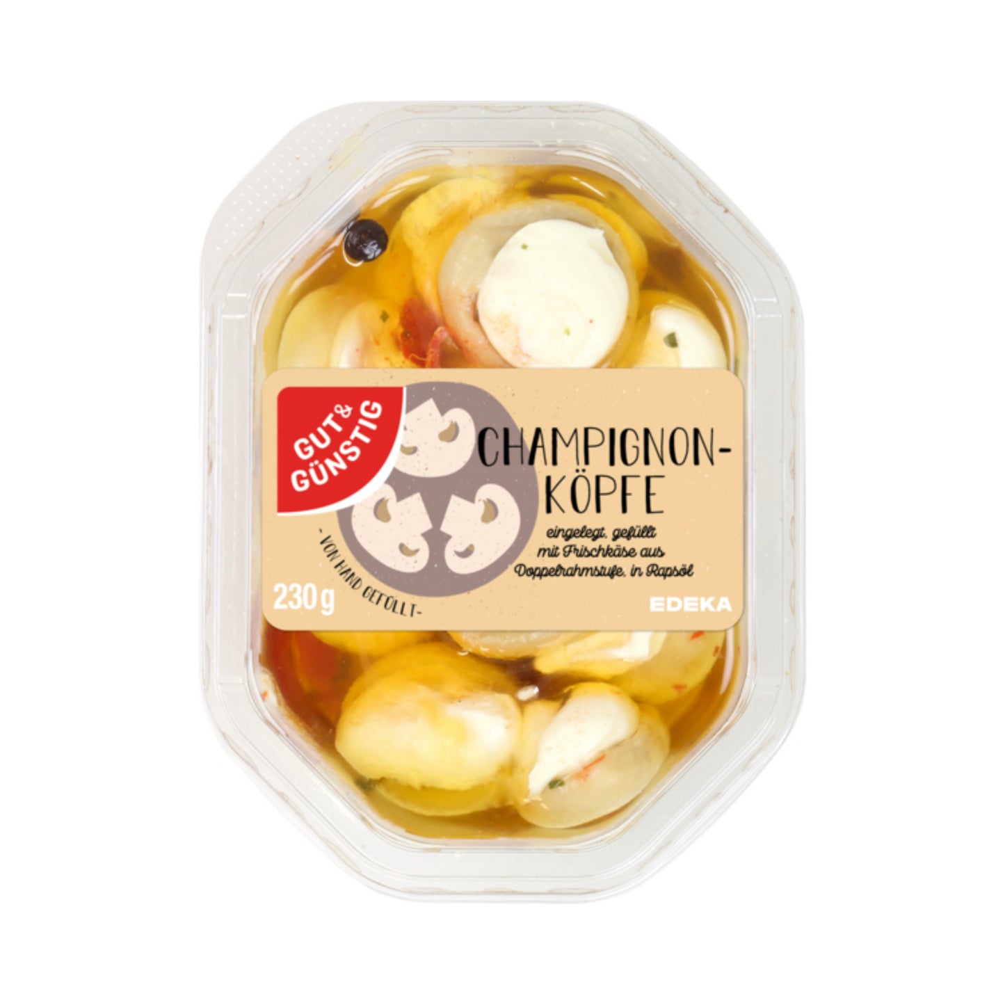 GUT&GÜNSTIG Champignonköpfe gefüllt mit Frischkäse 230g