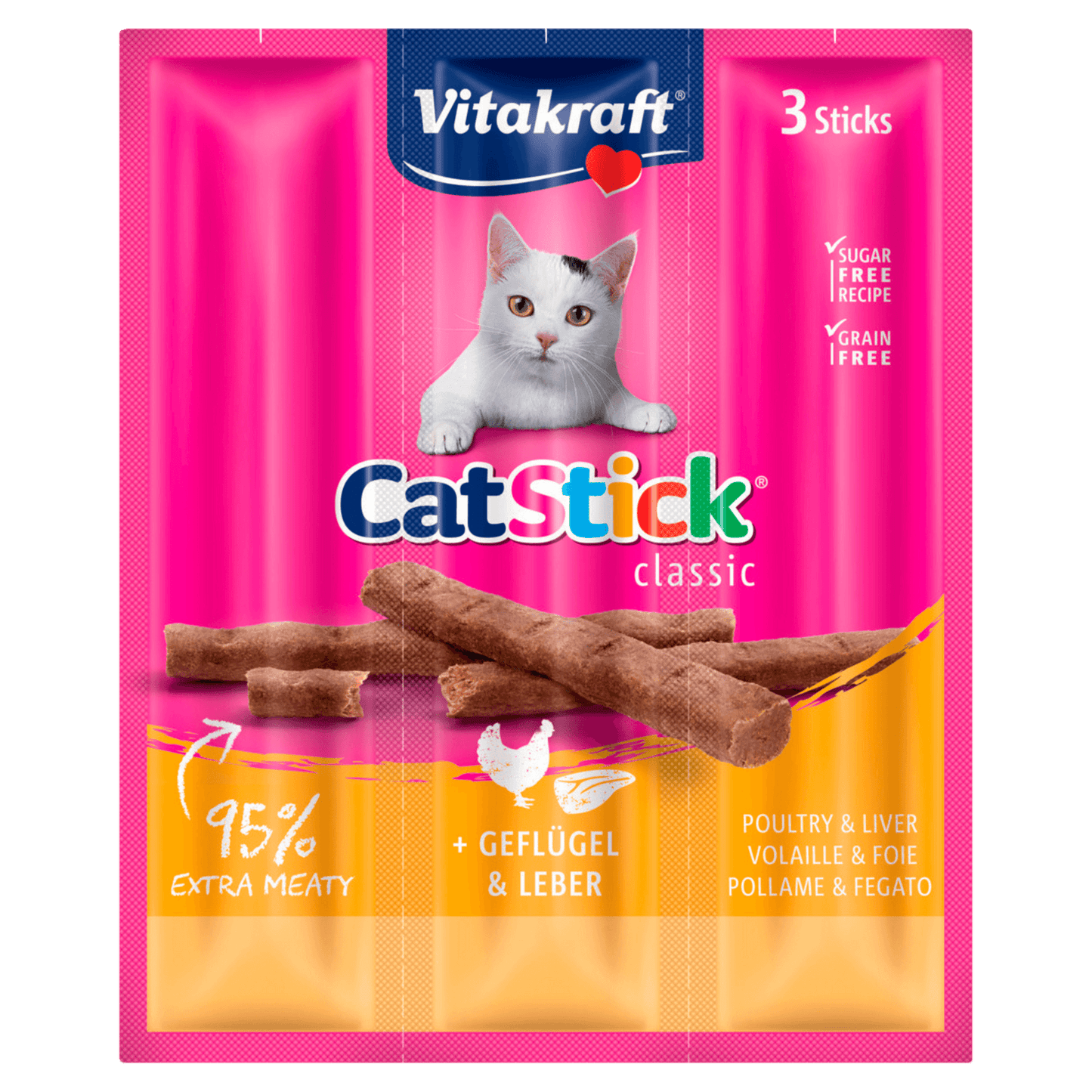 Vitakraft Cat-Stick Mini Geflügel und Leber 3x6g