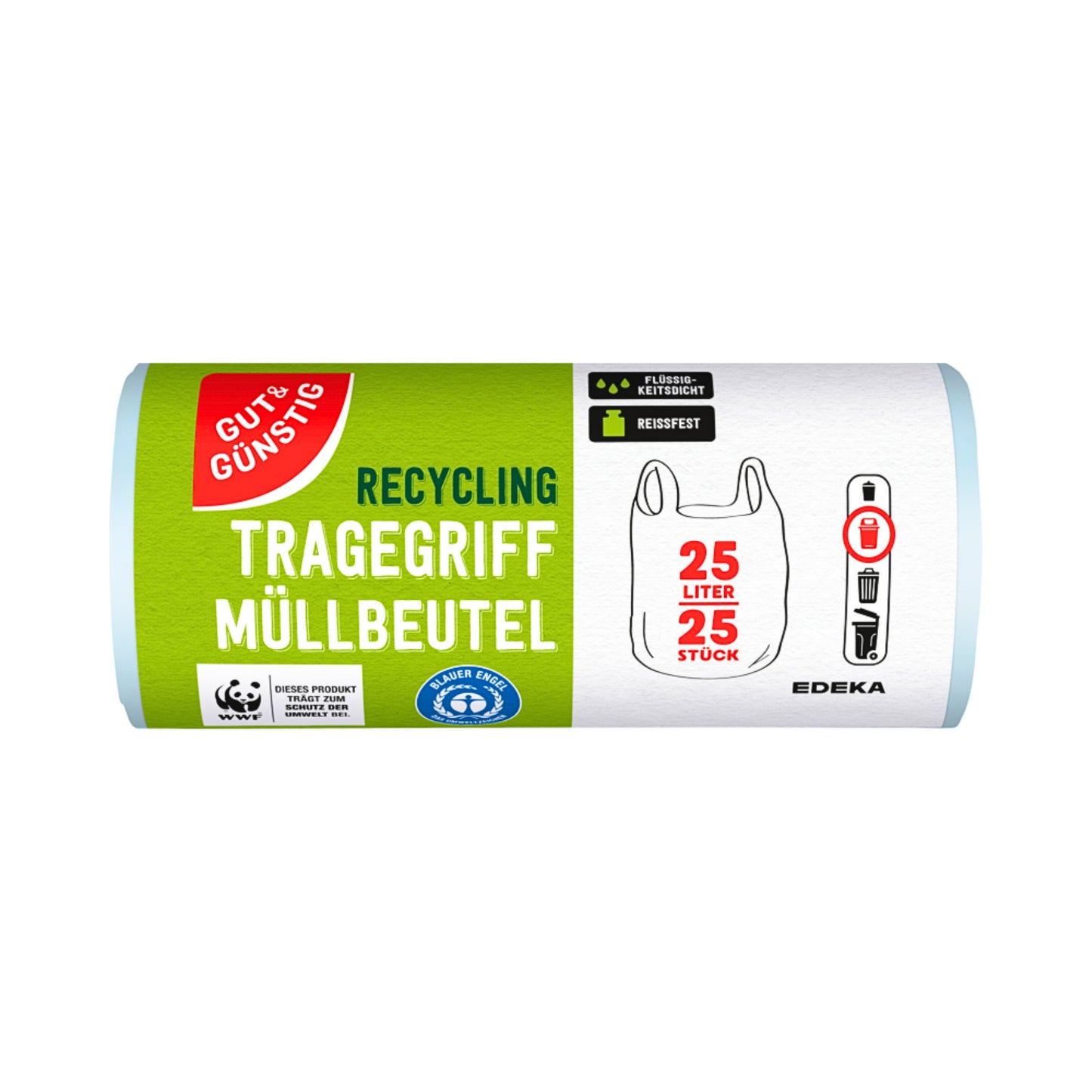 GUT&GÜNSTIG Müllbeutel mit Tragegriff recycelt 25l 25ST