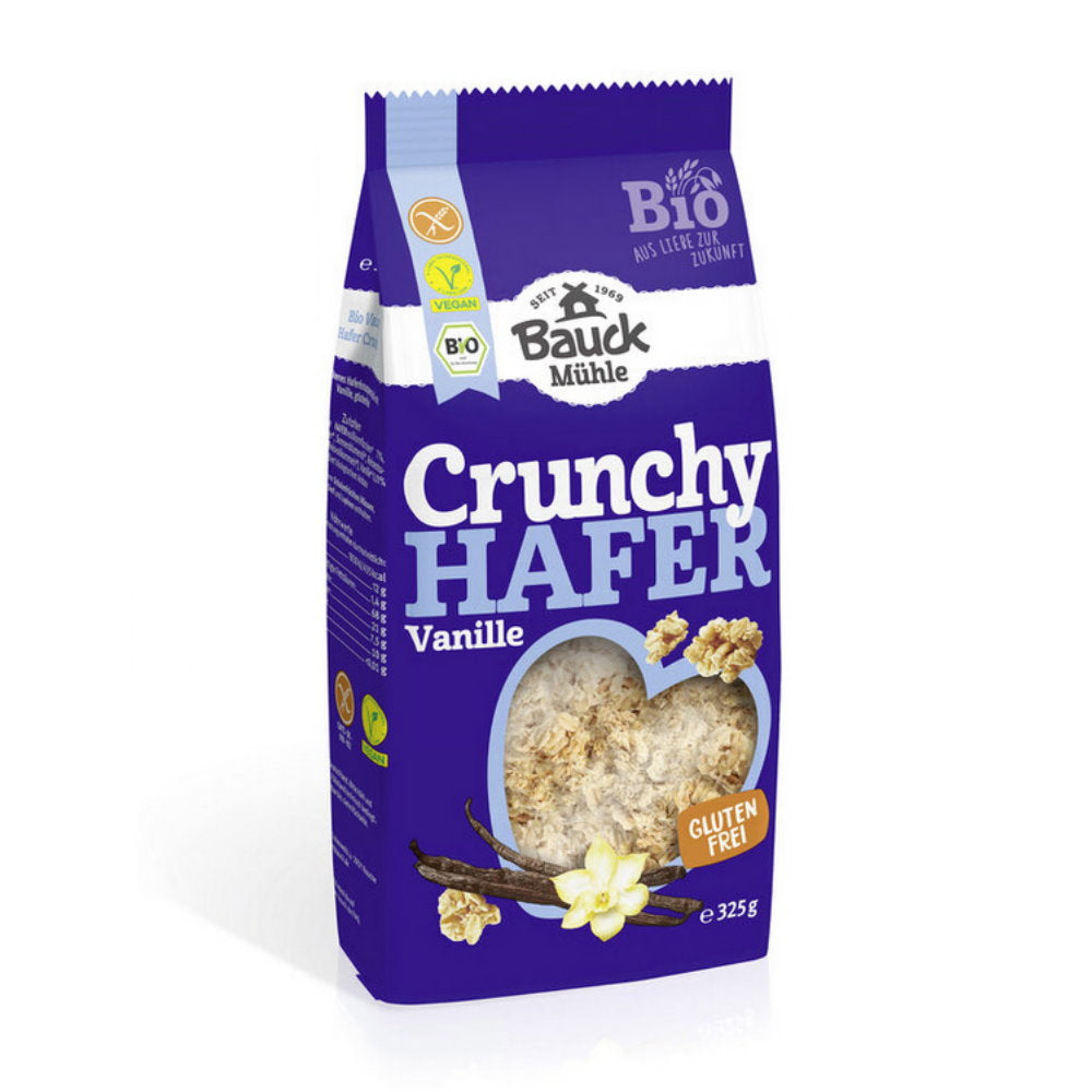 Bio Bauck Mühle Hafer Crunchy Vanille glutenfrei 325g