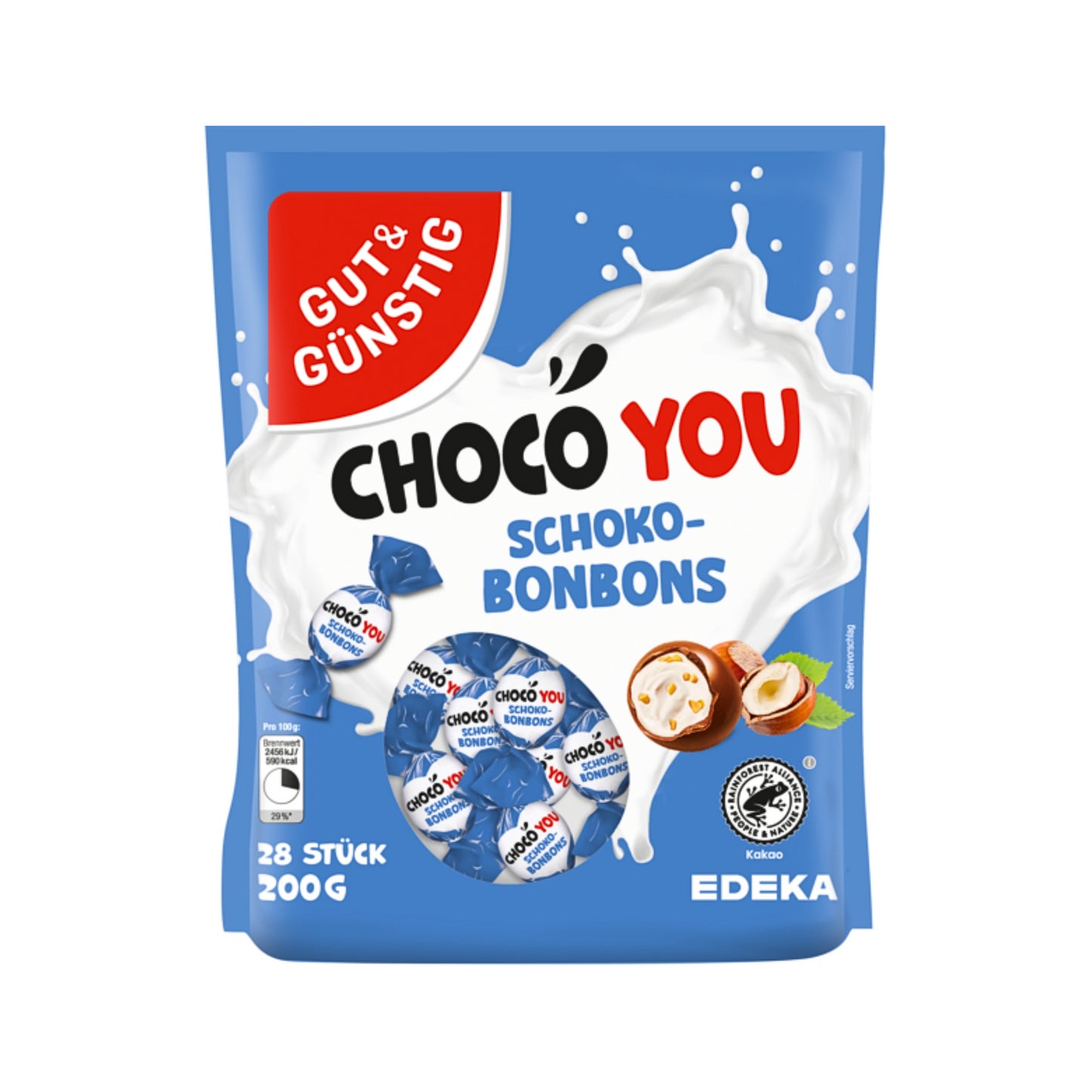 GUT&GÜNSTIG Schokoladenbonbons mit Milchcremefüllung 200g