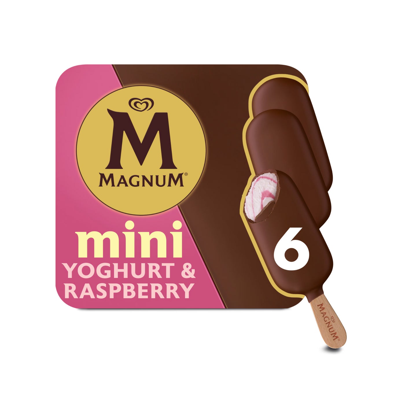 Langnese Magnum Mini Yoghurt & Raspberry 6x55ml
