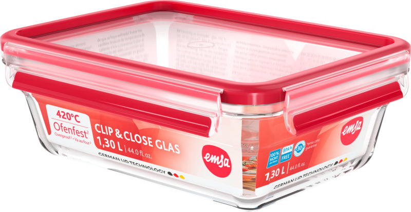 Emsa Frischhaltedose Clip&Close Glas 1,3l
