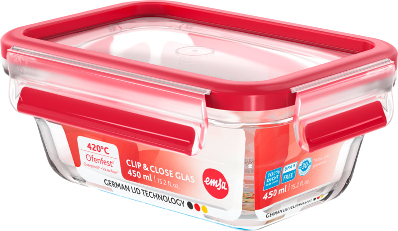 Emsa Frischhaltedose Clip&Close Glas 450ml