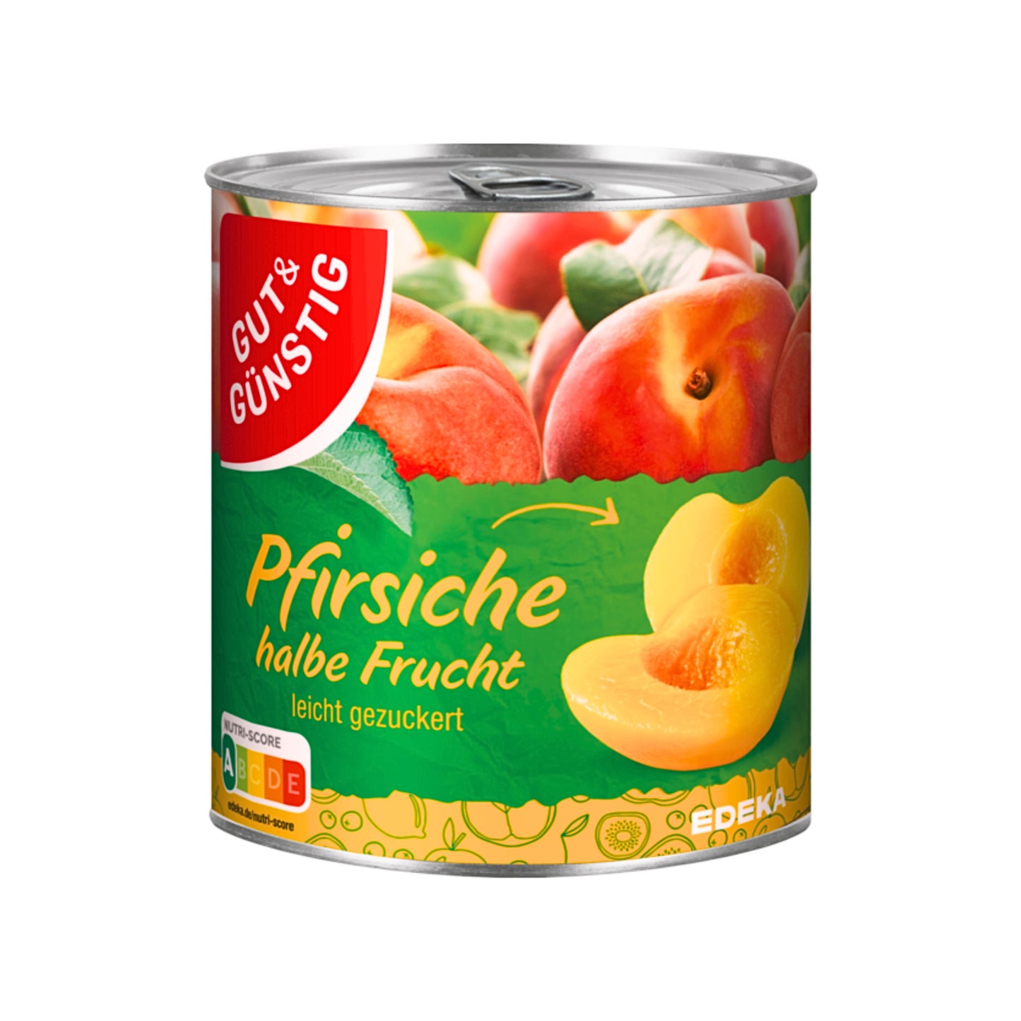 GUT&GÜNSTIG Pfirsiche halbe Frucht leicht gezuckert 820g