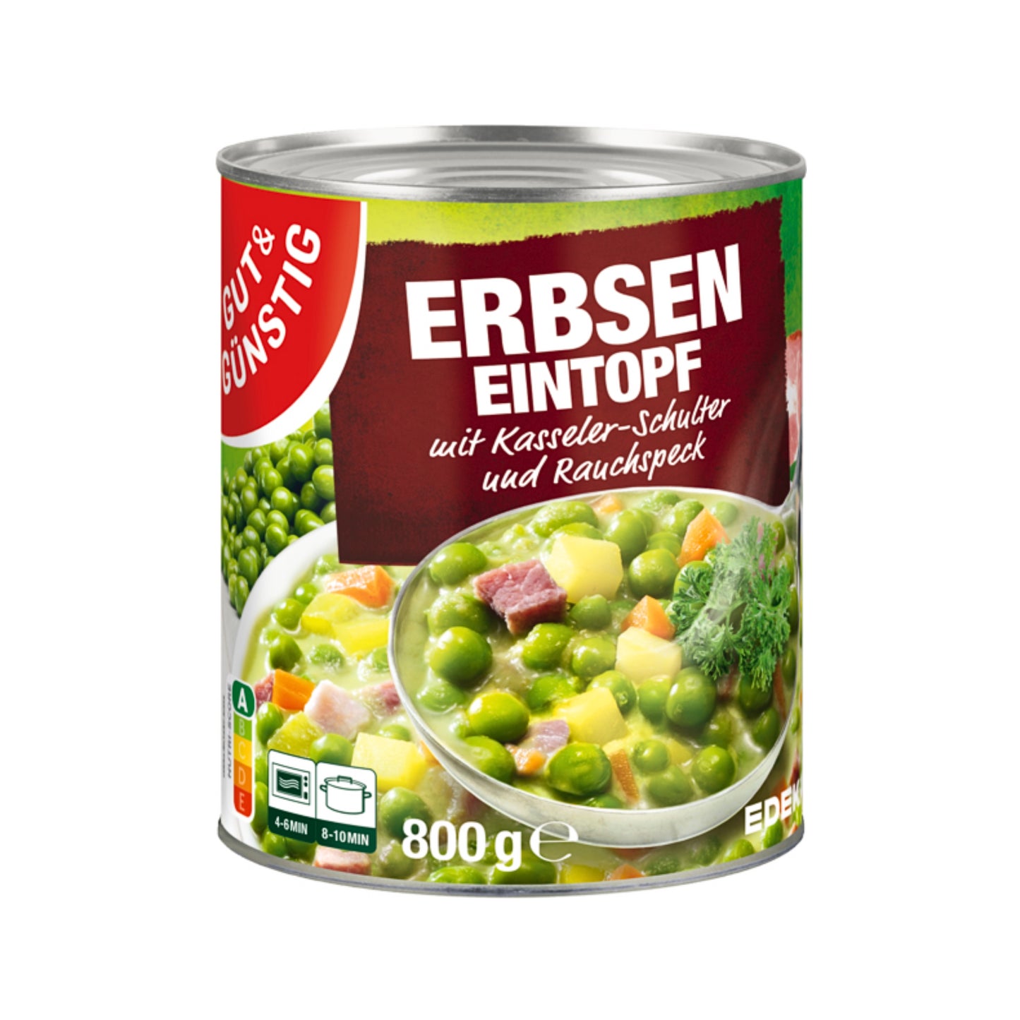 GUT&GÜNSTIG Erbseneintopf mit Kasseler & Rauchspeck 800g